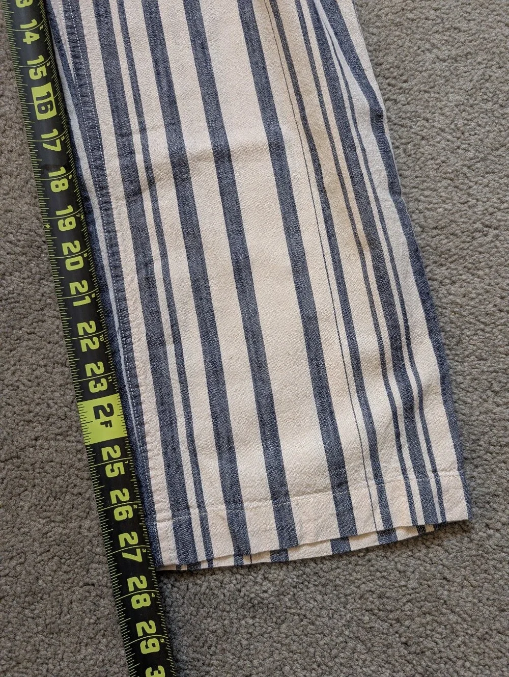 Corridor NY Stripe Drawstring Cotton Cream/Gray Pants (M) |